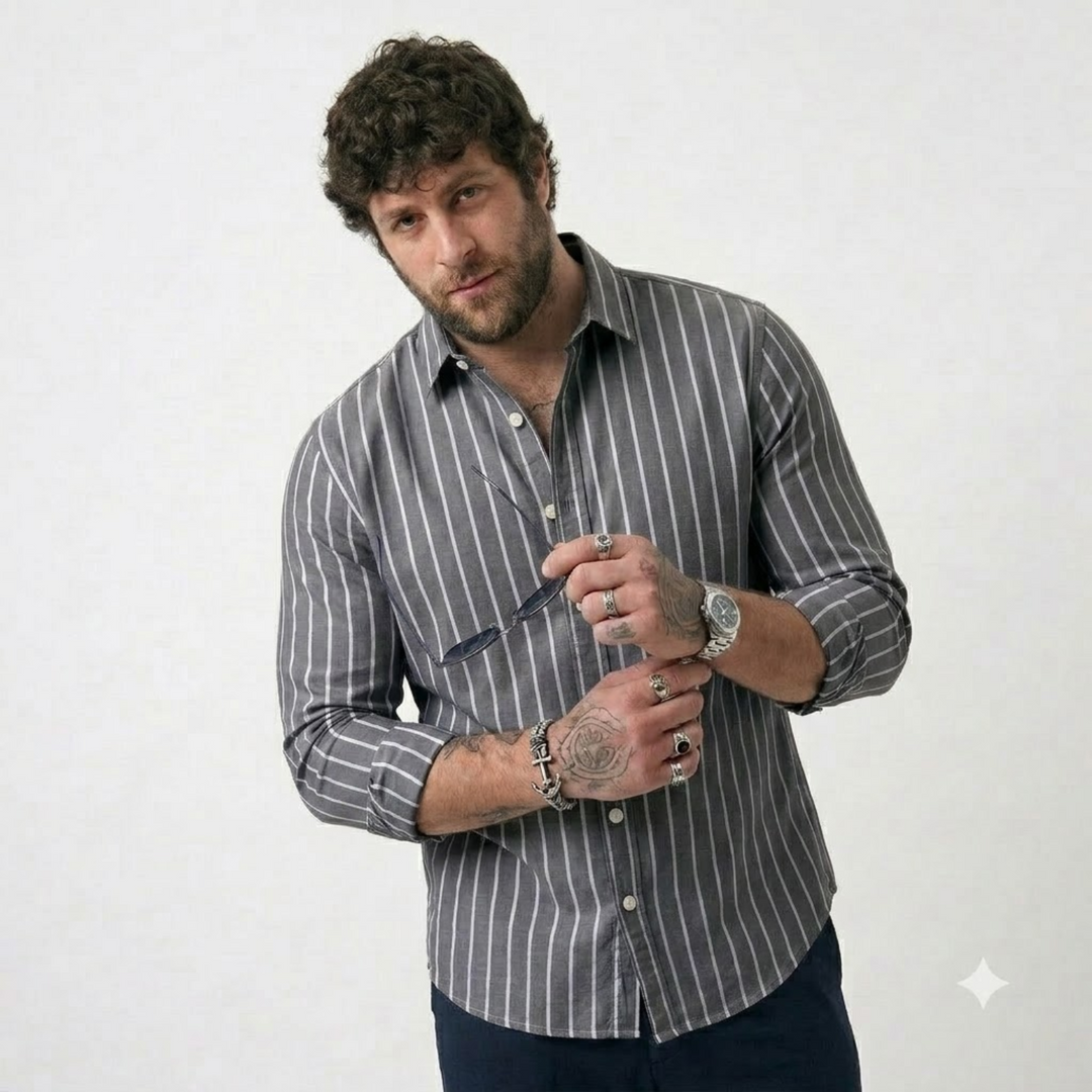 PLUS SIZE STRIPE SHIRT FOR MEN | XL-7XL