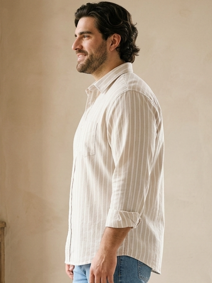 PLUS SIZE MEN STRIPE SHIRT| XL-7XL