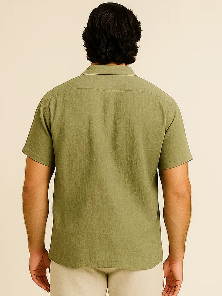 PLUS SIZE LOUNGE SEERSUCKER STRETCH HALF SLEEVE SHIRT FOR MEN | XL-7XL