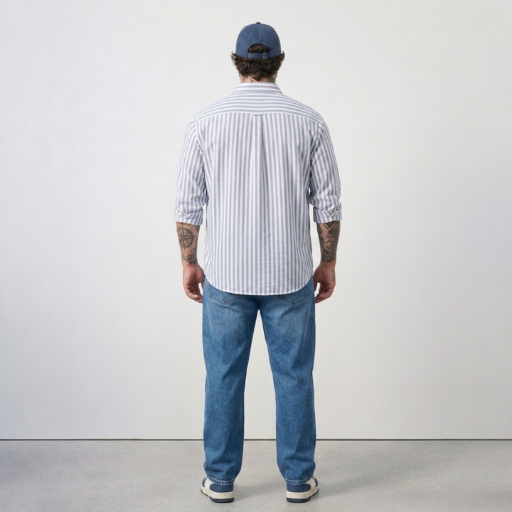 PLUS SIZE MEN’S STRIPE SHIRT | XL-7XL