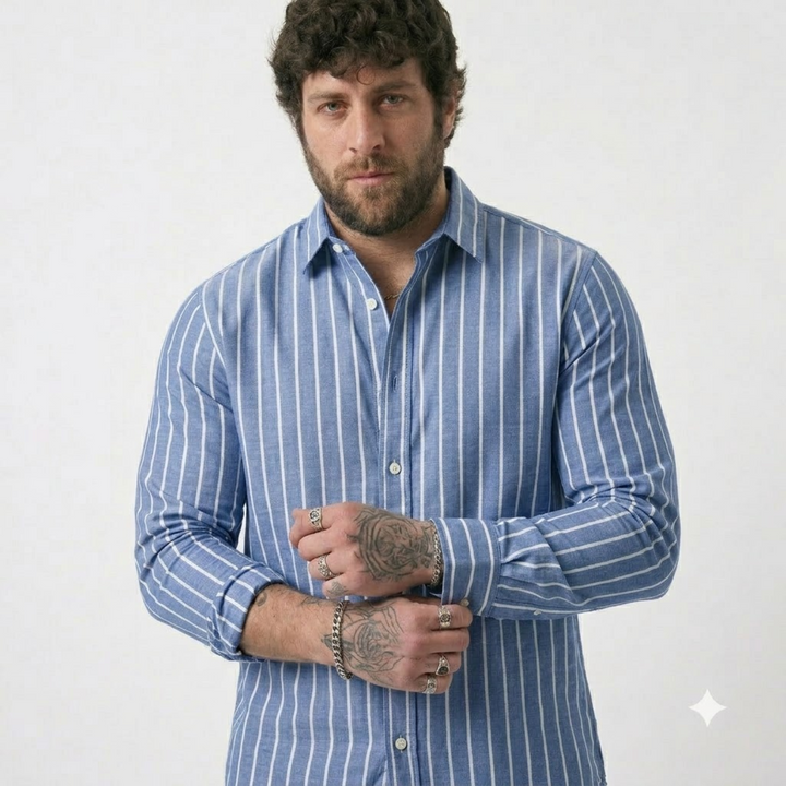 PLUS SIZE STRIPE SHIRT FOR MEN | XL-7XL