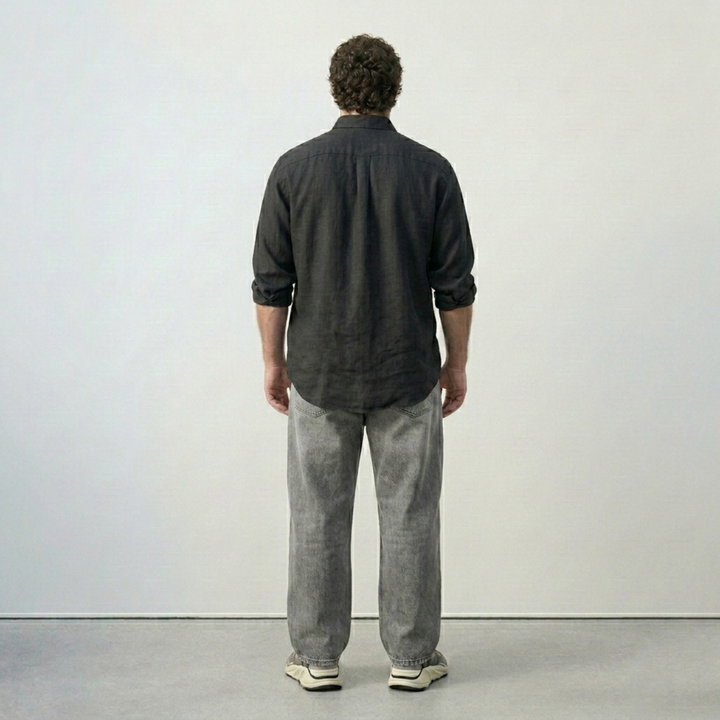PLUS SIZE SOLID LINEN SHIRT FOR MEN | XL-7XL