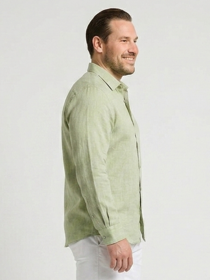 PLUS SIZE MEN SOLID LINEN SHIRT| XL-7XL