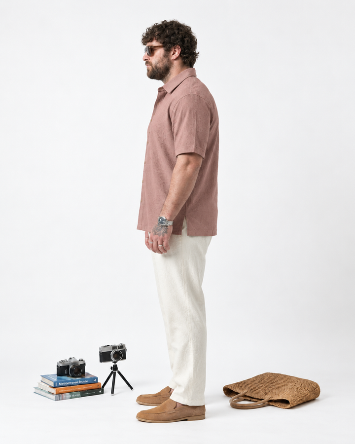 PLUS SIZE RESORT JACQUARD SHIRT FOR MEN | XL-7XL
