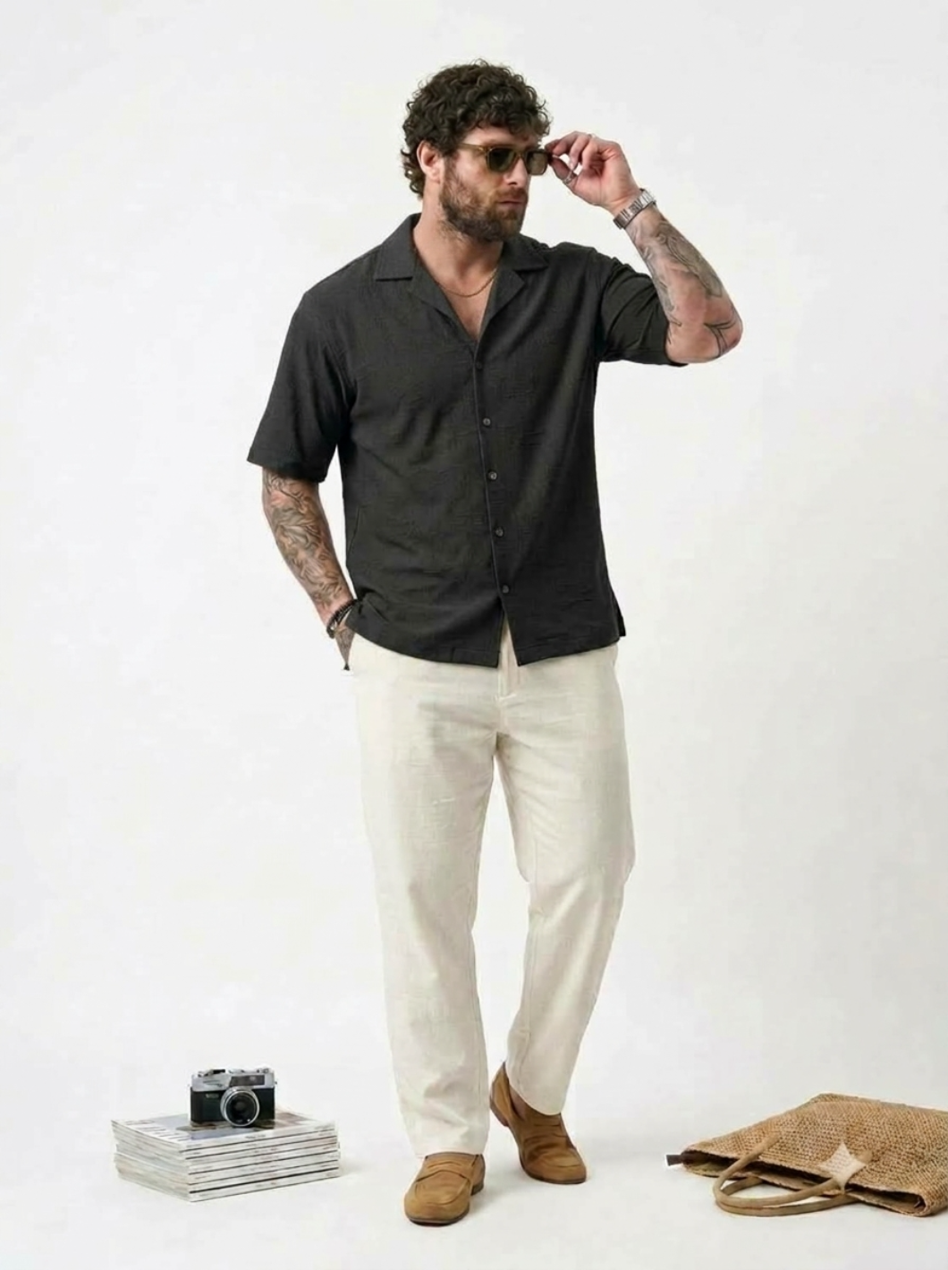 PLUS SIZE RESORT JACQURD SHIRT FOR MEN | XL-7XL