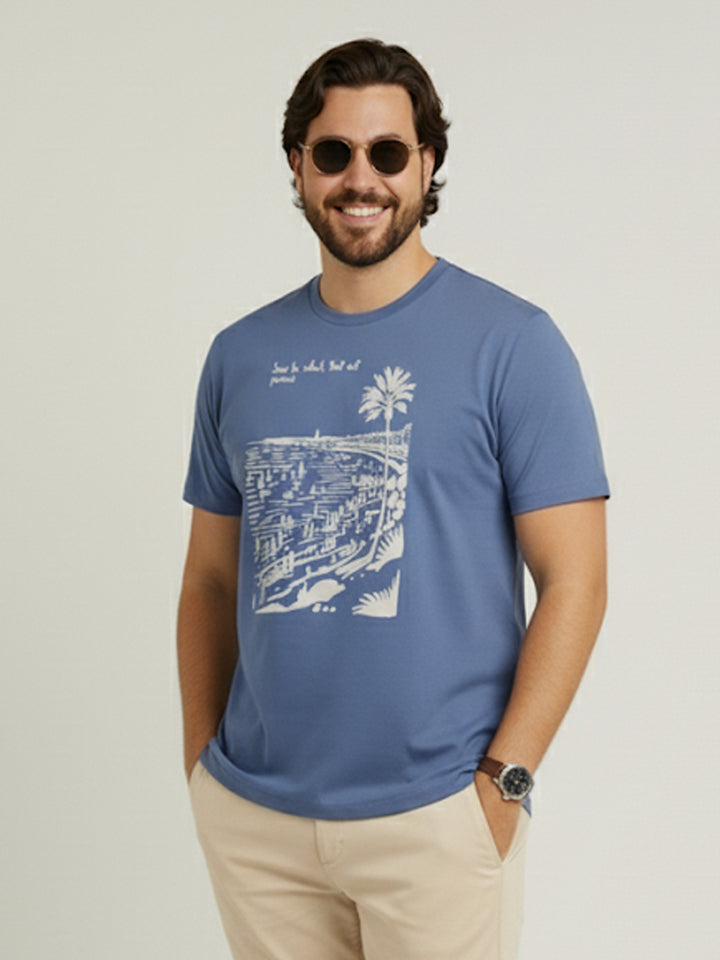 PLUS SIZE SAINT TROPEZ HOLIDAY T-SHIRT FOR MEN | XL-7XL