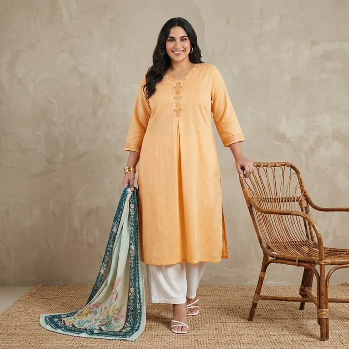PLUS SIZE WOMEN’S SOLID ETHNIC KURTA | XL-7XL