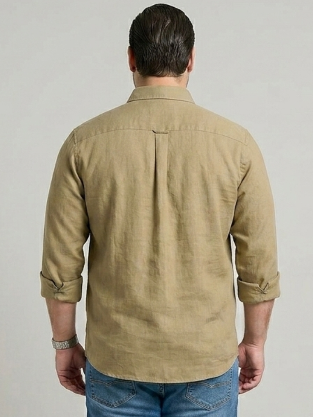 PLUS SIZE SOLID COTTON LINEN SHIRT | XL-7XL
