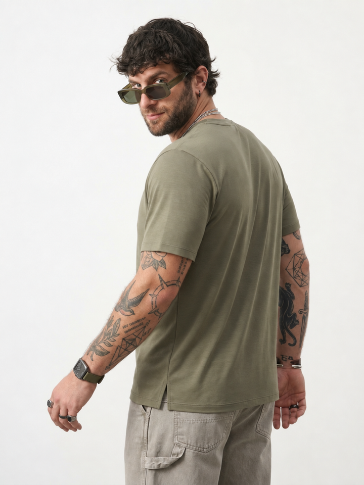 PLUS SIZE BAMBOO COTTON LYCRA T-SHIRT FOR MEN | XL-7XL