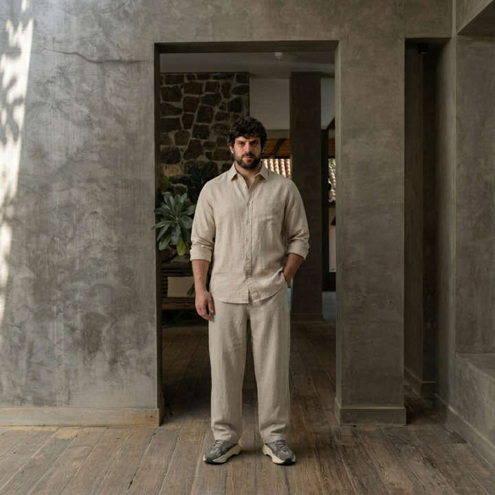 PLUS SIZE MEN’S SOLID LINEN SHIRT | XL-7XL