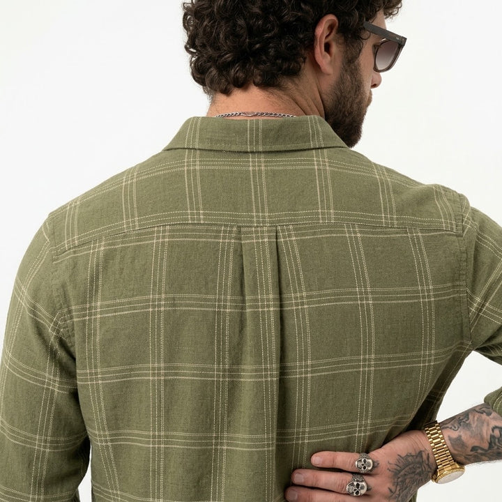 PLUS SIZE LINEN CHECK SHIRT FOR MEN | XL-7XL