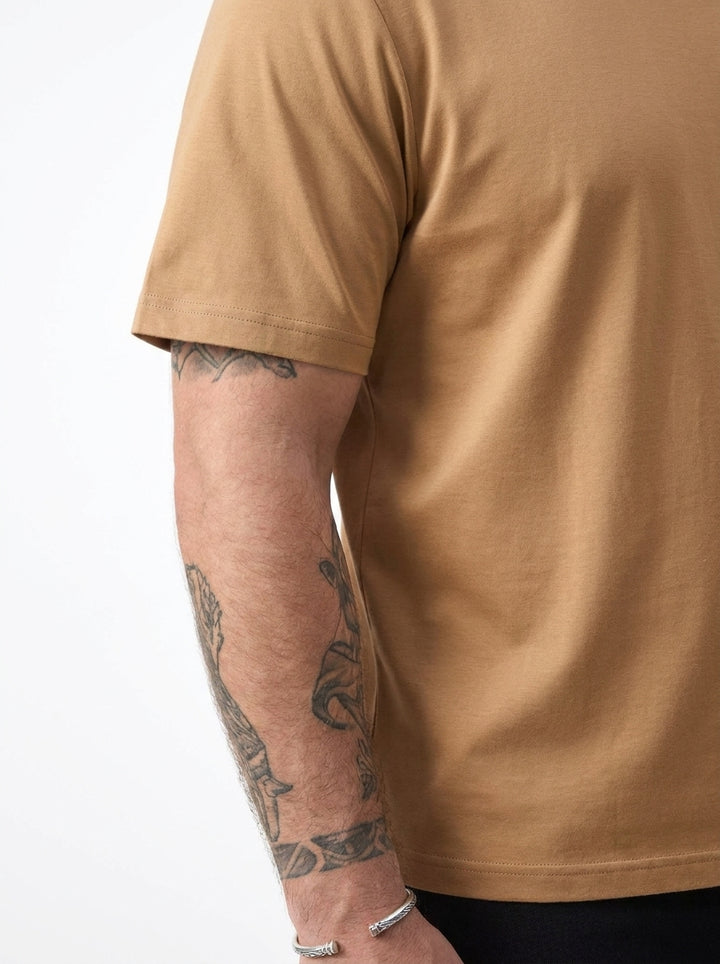 PLUS SIZE MERCERIZED COTTON T-SHIRT FOR MEN | XL-7XL