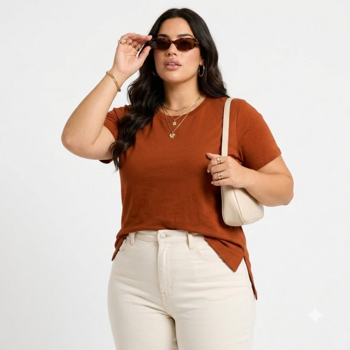PLUS SIZE WOMEN’S SOLID TSHIRT | XL-7XL