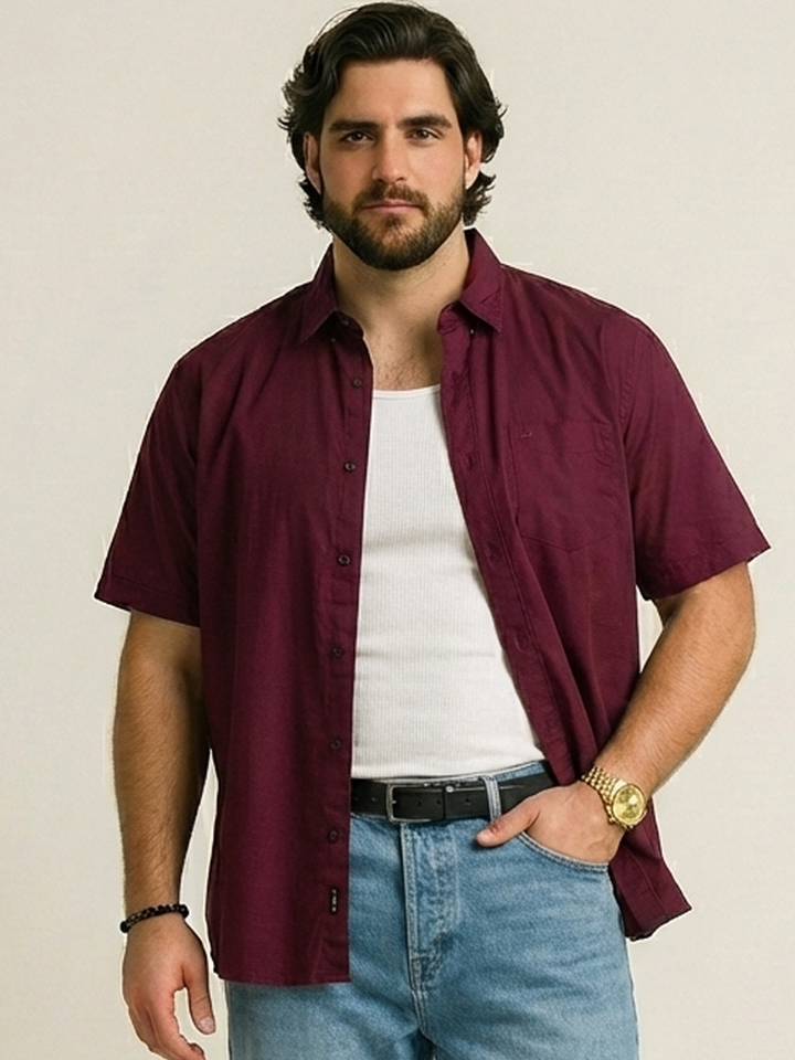 PLUS SIZE MEN SOLID SHIRT| XL-7XL