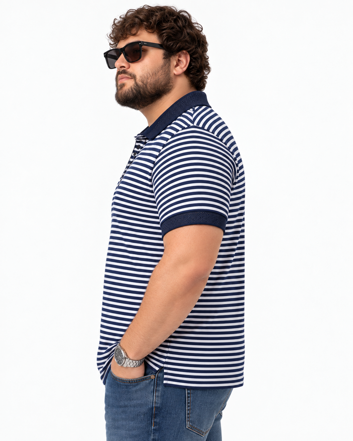 PLUS SIZE MEN STRIPER POLO | XL-7XL