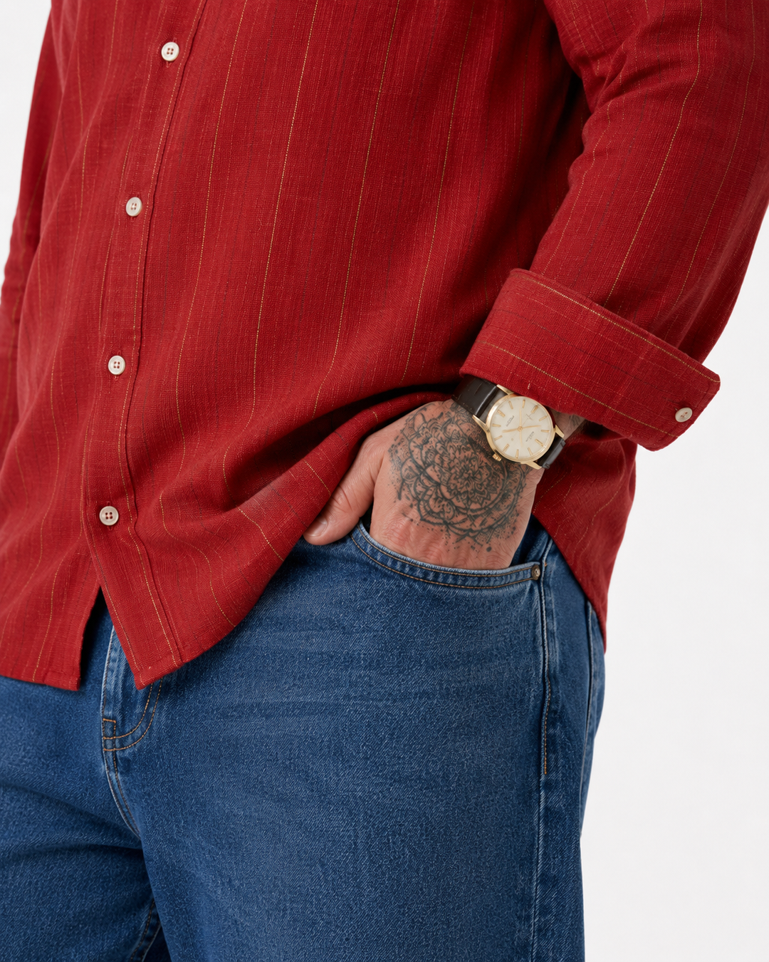 PLUS SIZE LINEN STRIPE SHIRT FOR MEN | XL-7XL