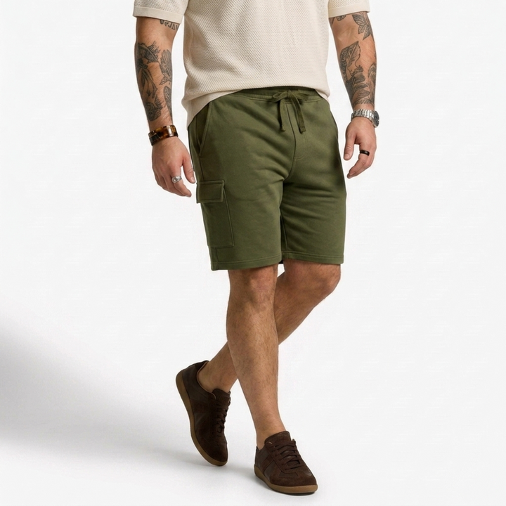 PLUS SIZE MEN’S KNIT CARGO LOUNGE SHORT | XL-7XL
