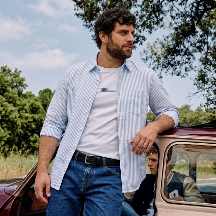 PLUS SIZE MEN STRIPE SHIRT | XL-7XL