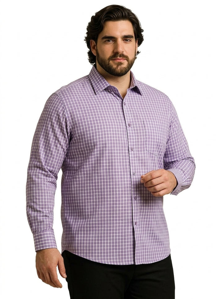 PLUS SIZE CHECK GIZA SHIRT FOR MEN | XL-7XL