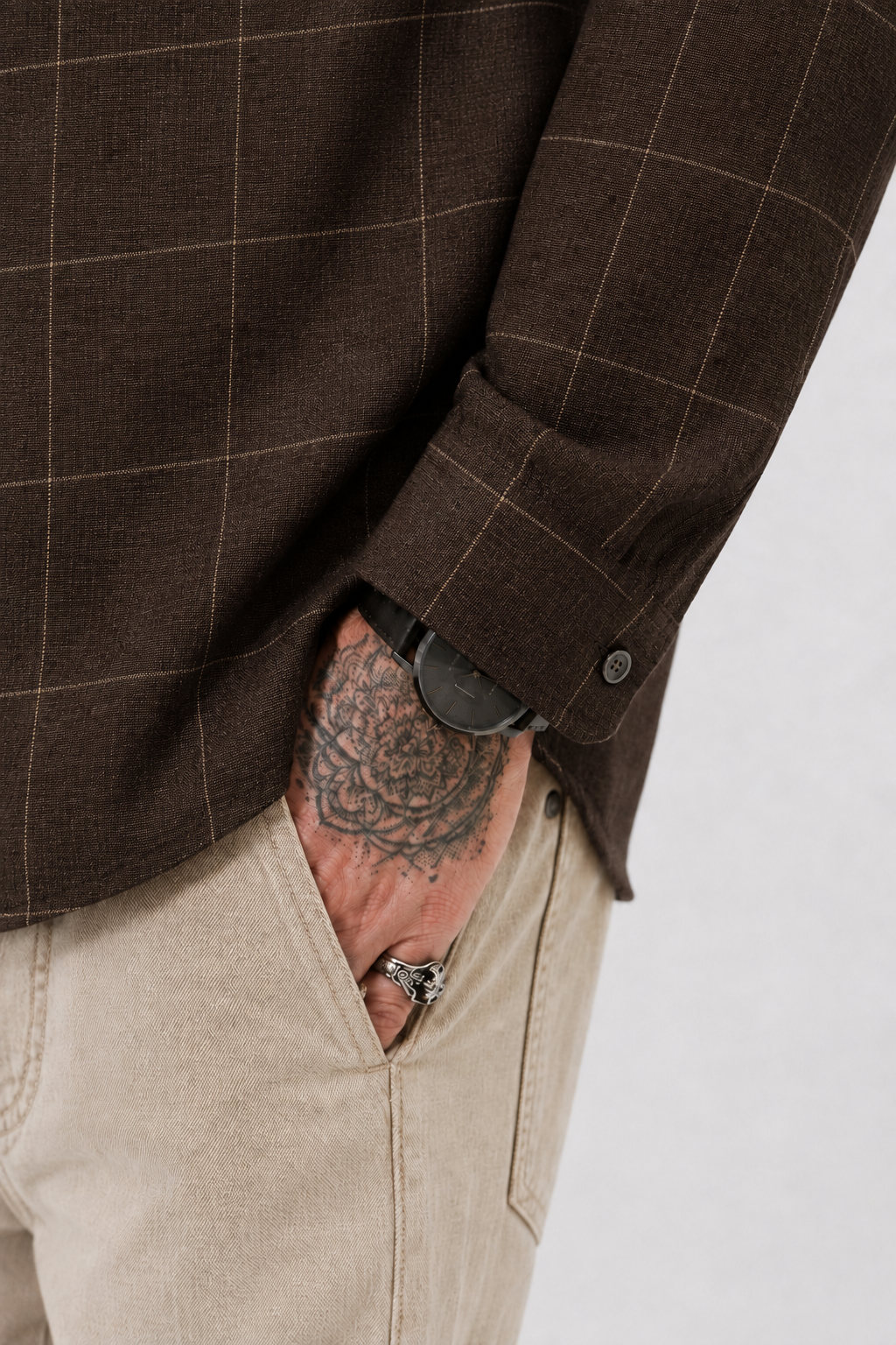 PLUS SIZE LINEN CHECK SHIRT FOR MEN | XL-7XL