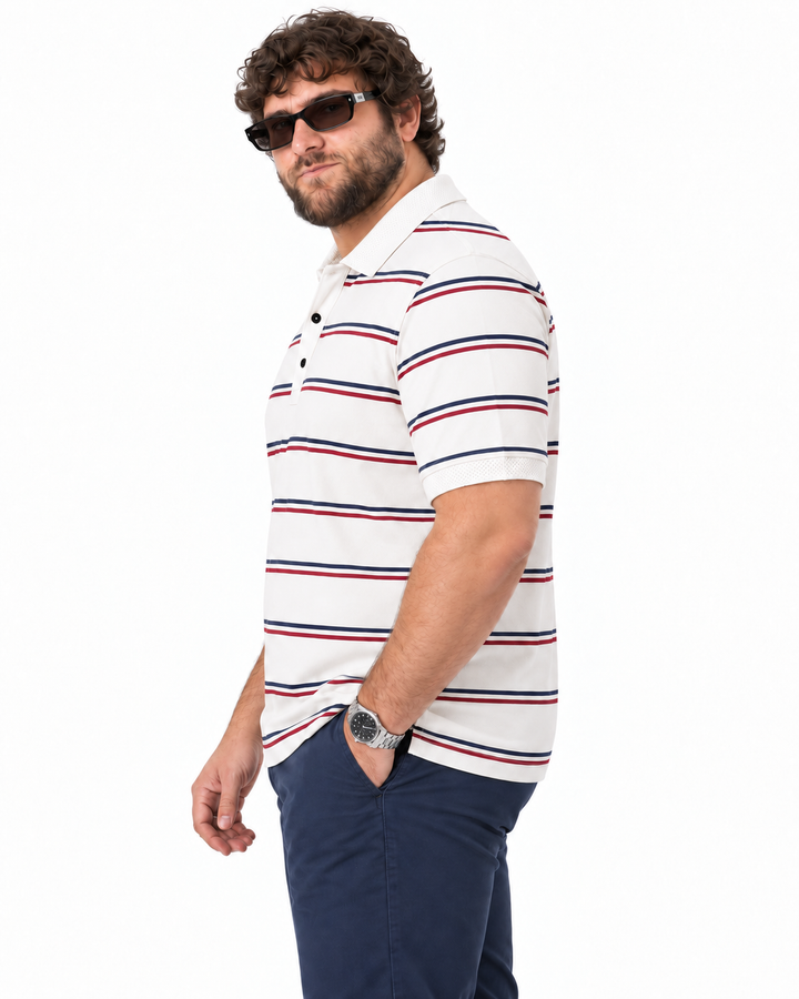PLUS SIZE MEN STRIPER POLO | XL-7XL