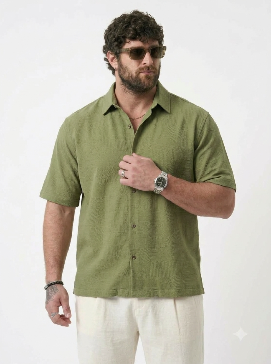 PLUS SIZE RESORT JACQURD SHIRT FOR MEN | XL-7XL