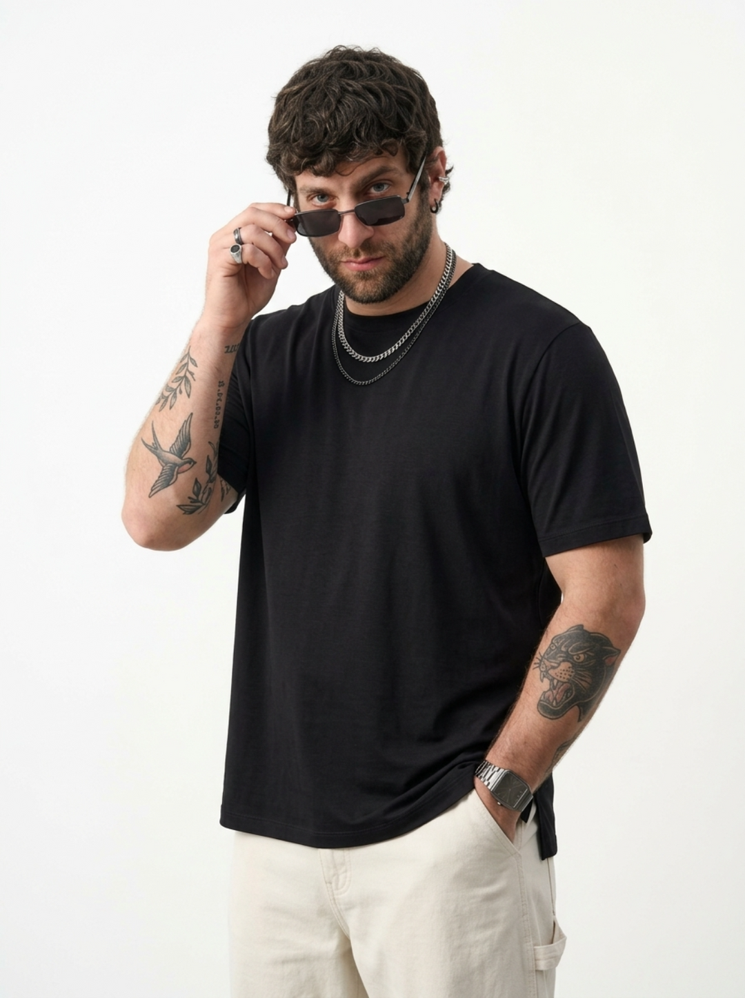 PLUS SIZE BAMBOO COTTON LYCRA T-SHIRT FOR MEN | XL-7XL