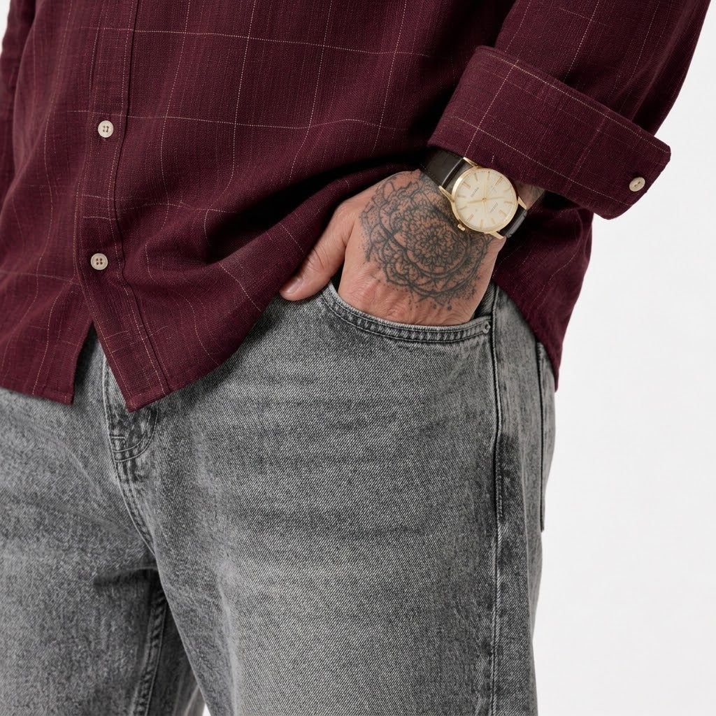 PLUS SIZE LINEN CHECK SHIRT FOR MEN | XL-7XL