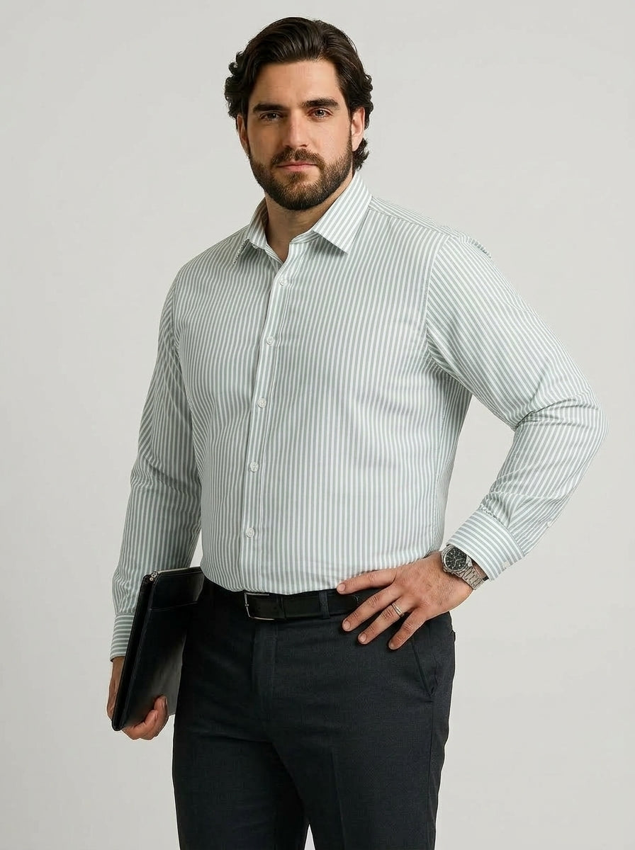 PLUS SIZE STRIPE GIZA SHIRT FOR MEN | XL-7XL