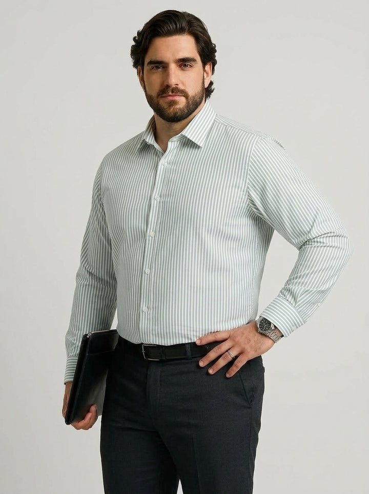 PLUS SIZE STRIPE GIZA SHIRT FOR MEN | XL-7XL