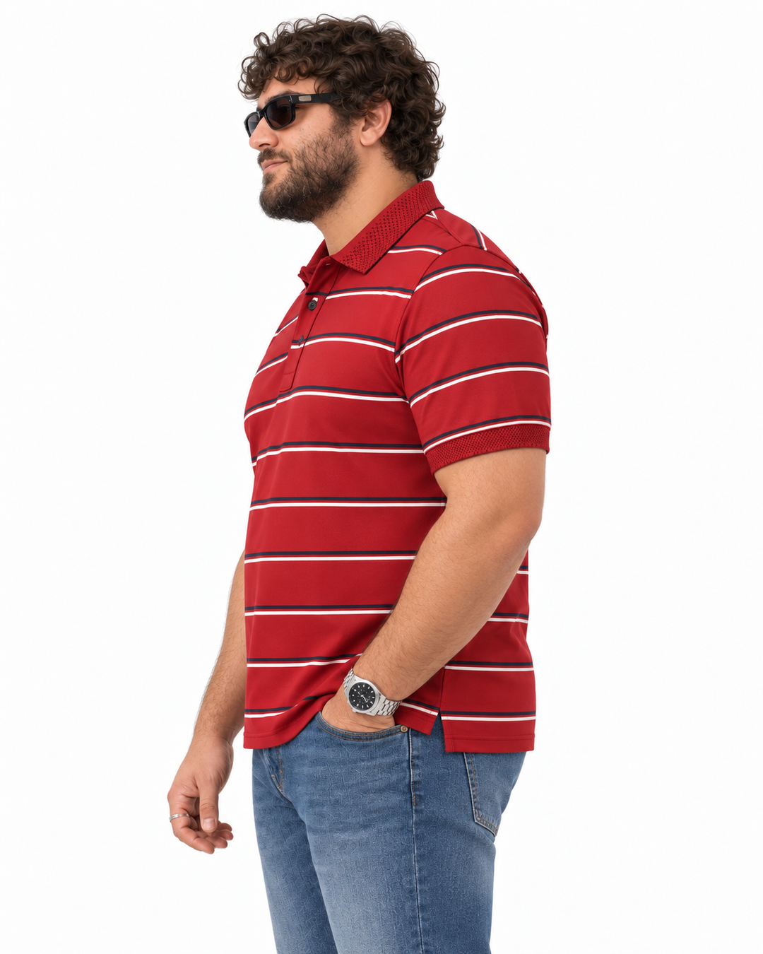 PLUS SIZE MEN STRIPER POLO | XL-7XL