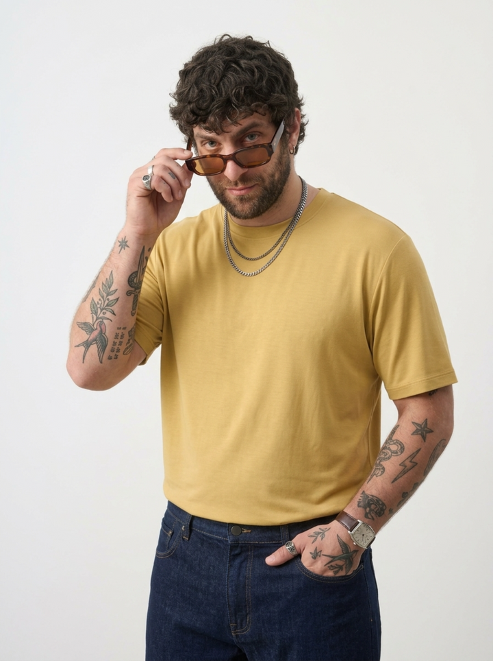 PLUS SIZE BAMBOO COTTON LYCRA T-SHIRT FOR MEN | XL-7XL