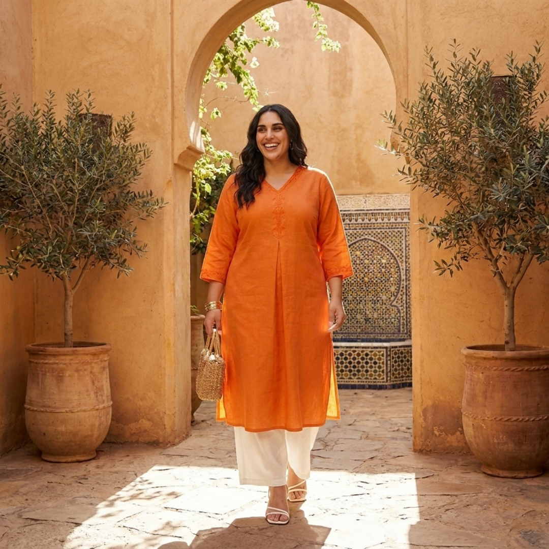 PLUS SIZE WOMEN’S SOLID ETHNIC KURTA | XL-7XL