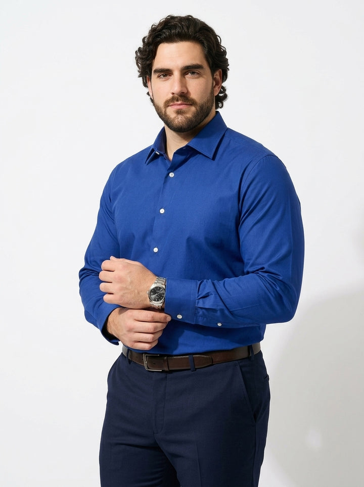 PLUS SIZE SOLID GIZA SHIRT FOR MEN | XL-7XL