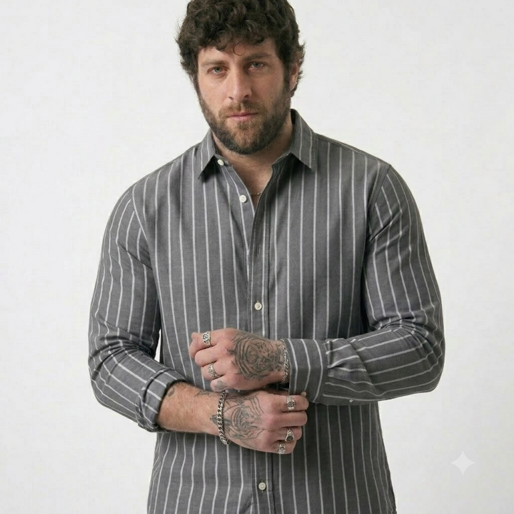 PLUS SIZE STRIPE SHIRT FOR MEN | XL-7XL