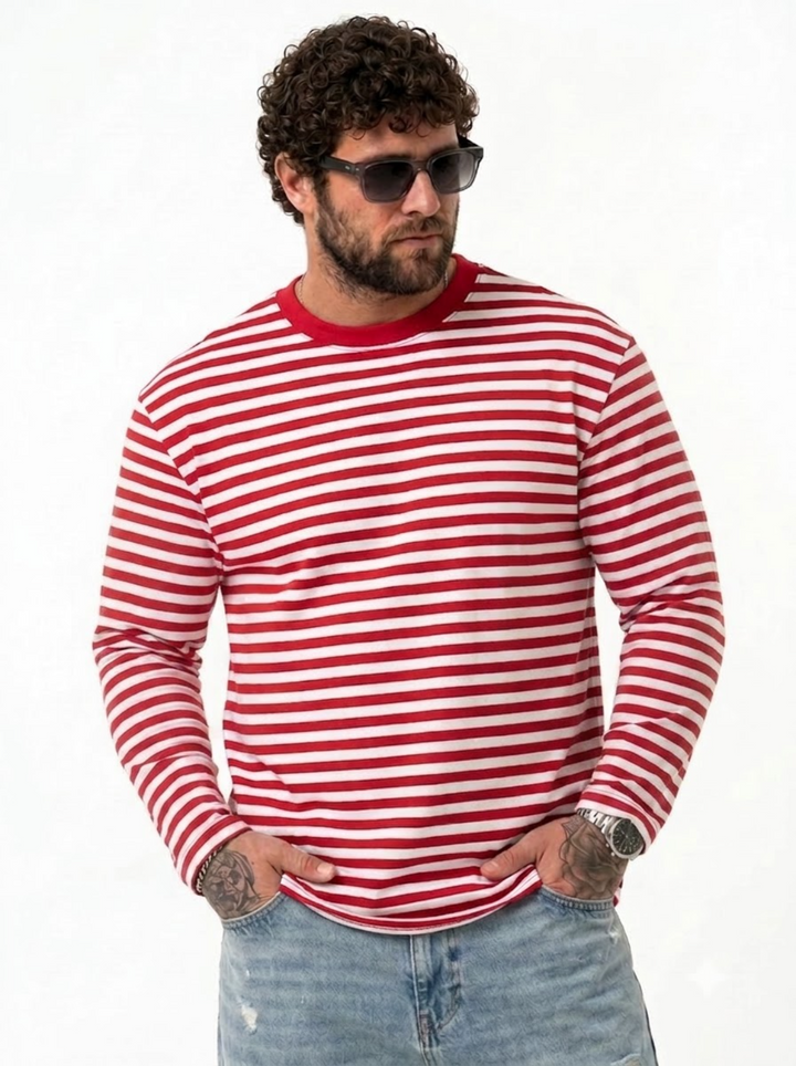PLUS SIZE MEN STRIPER T-SHIRT | XL-7XL