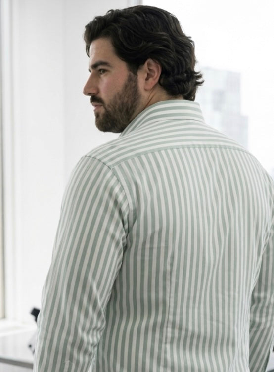 PLUS SIZE MEN STRIPE SHIRT| XL-7XL