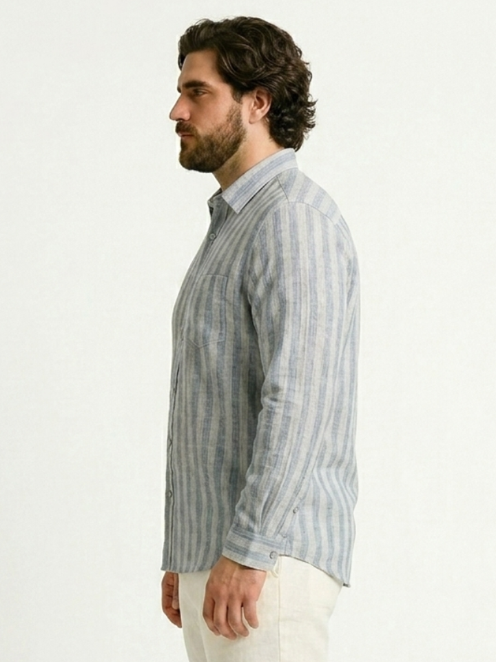 PLUS SIZE MEN STRIPE SHIRT| XL-7XL