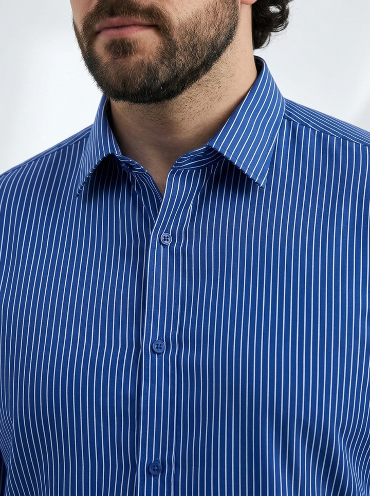 PLUS SIZE STRIPE GIZA SHIRT FOR MEN | XL-7XL