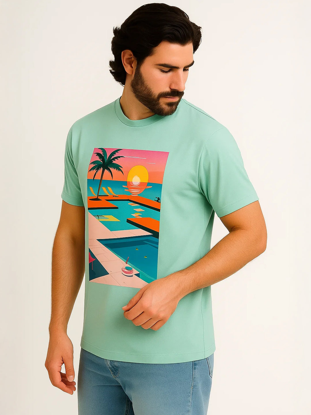 PLUS SIZE SAINT TROPEZ HOLIDAY T-SHIRT FOR MEN | XL-7XL