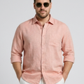 PLUS SIZE MEN SOLID LINEN SHIRT| XL-7XL
