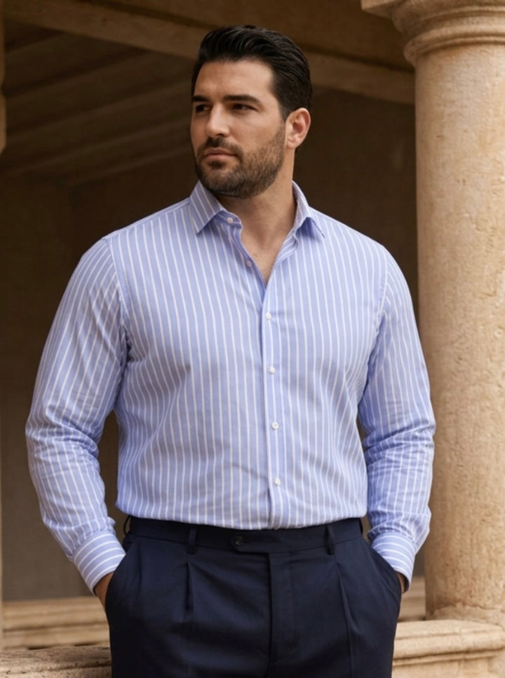 PLUS SIZE MEN STRIPE SHIRT| XL-7XL
