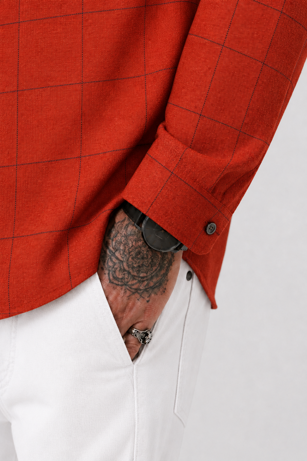 PLUS SIZE LINEN CHECK SHIRT FOR MEN | XL-7XL