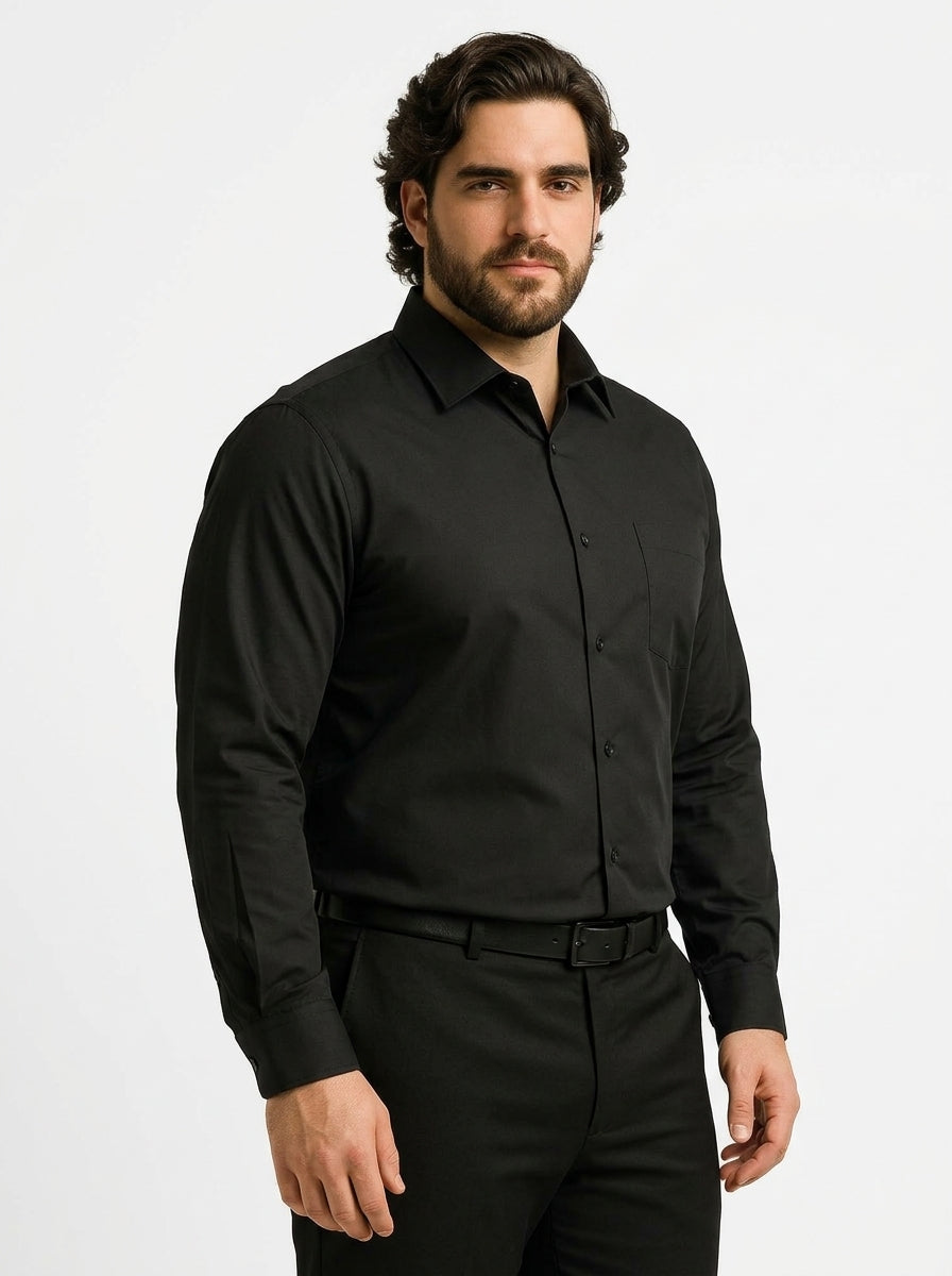 PLUS SIZE SOLID GIZASHIRT FOR MEN | XL-7XL