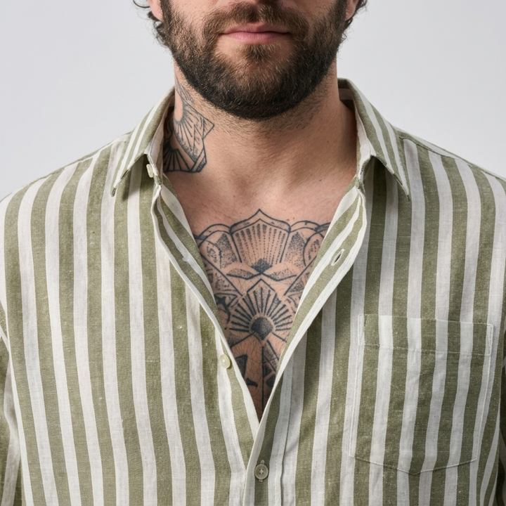PLUS SIZE MEN’S STRIPE SHIRT | XL-7XL