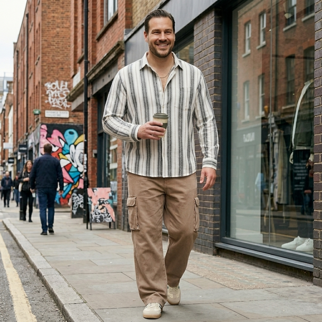 PLUS SIZE MEN’S STRIPE SHIRT | XL-7XL