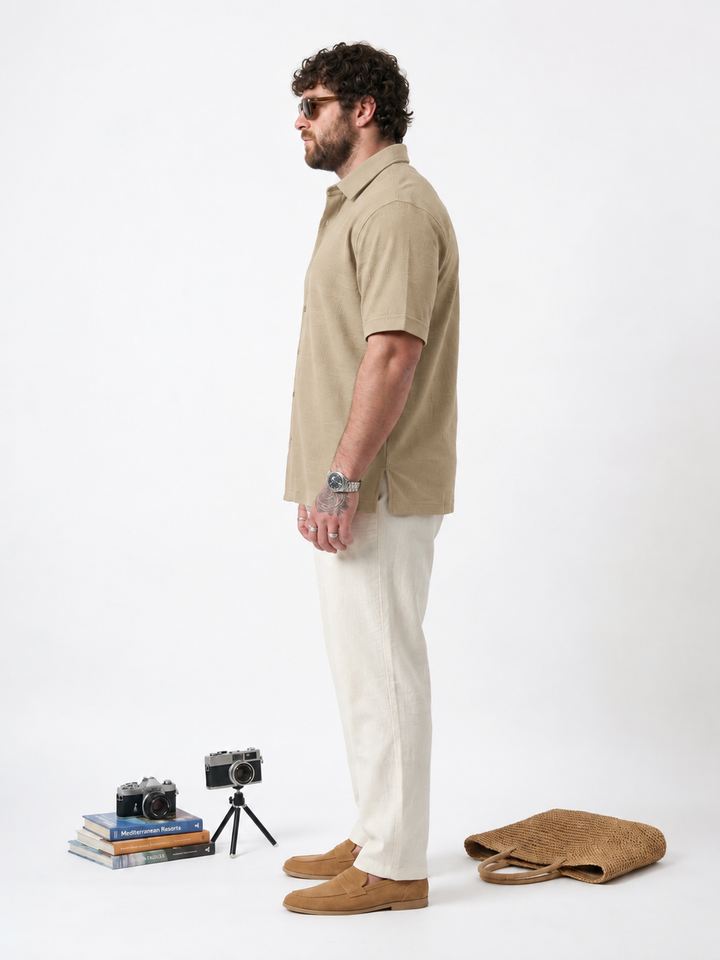 PLUS SIZE RESORT JACQURD SHIRT FOR MEN | XL-7XL