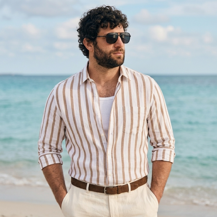 PLUS SIZE MEN’S STRIPE SHIRT | XL-7XL