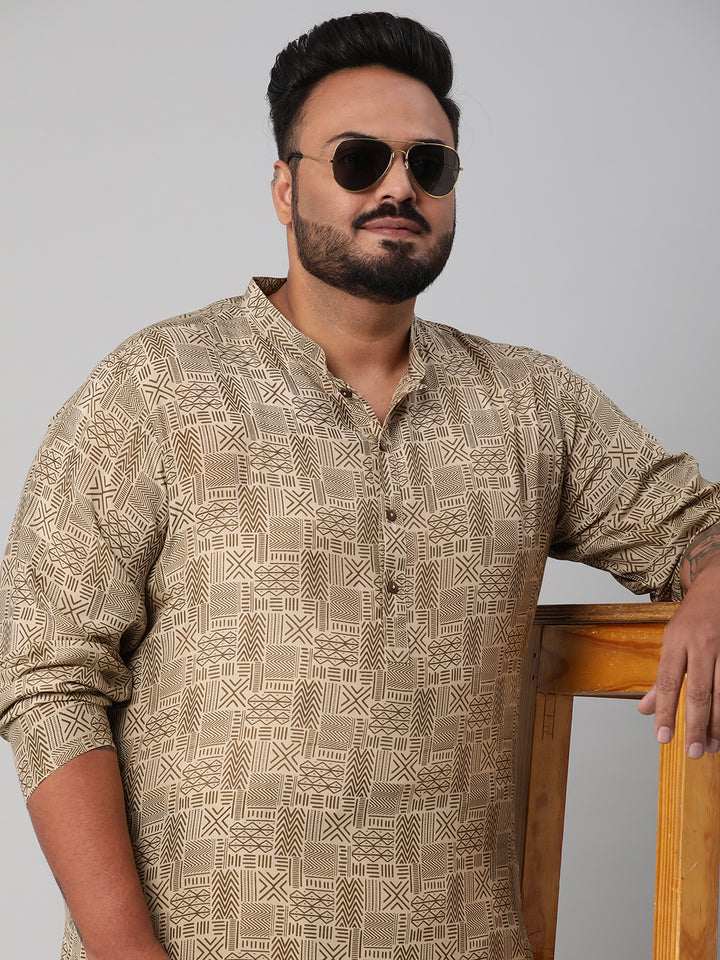 Plus Size Trendy Tribal Print Kurta | XL-7XL
