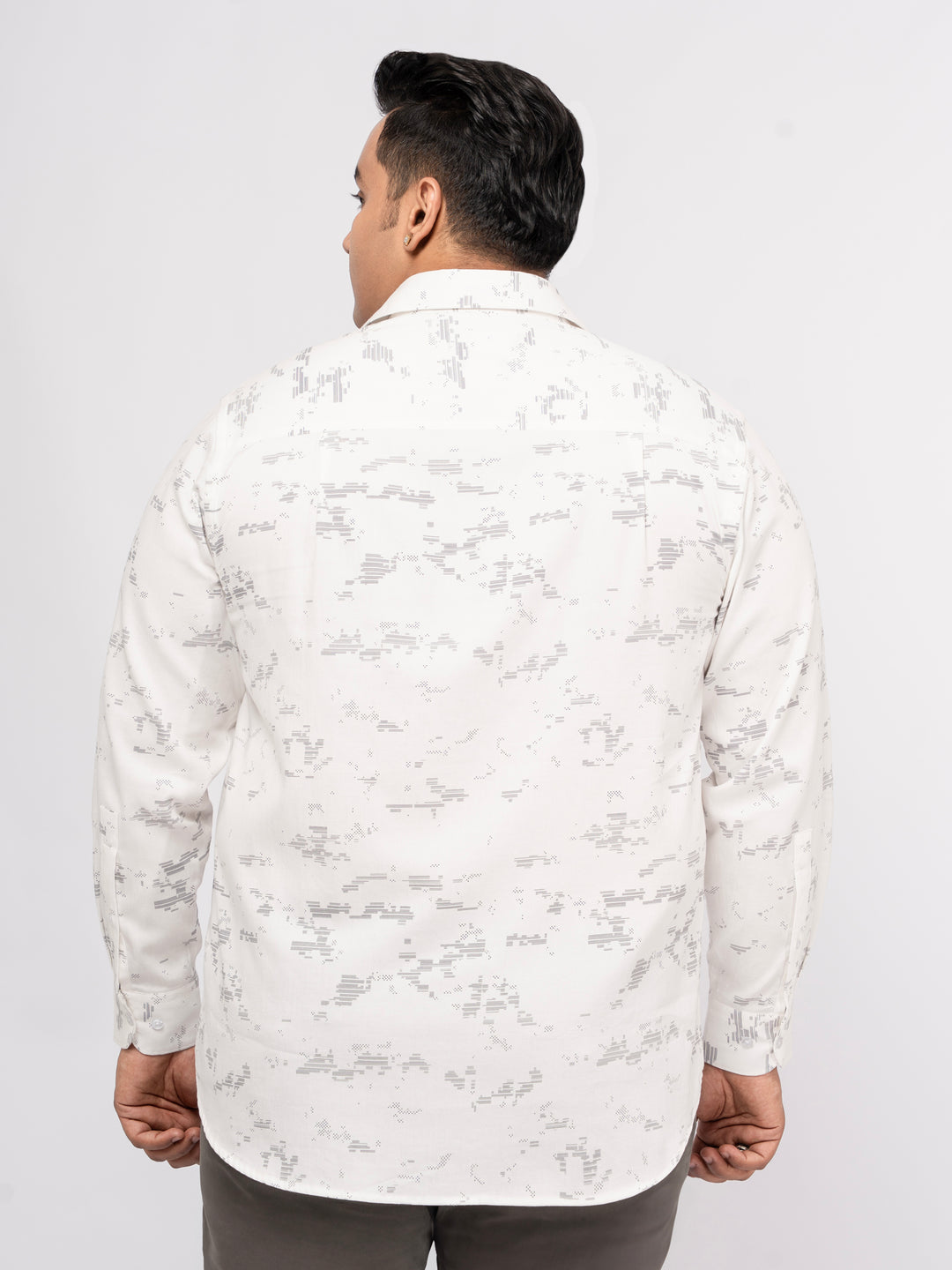 Plus size Printed Stretch Satin Party Shirt For Men | XL-7XL